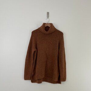 Madewell Mercer Turtleneck Sweater in Coziest Yarn Brown Size Medium